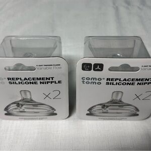 Como Tomo Silicone Replacement Nipples 3-6 mo SEALED 2 Pack x 2 (4 nipples)